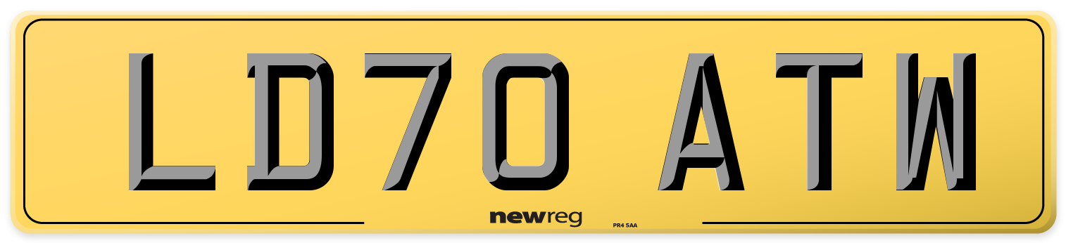 LD70 ATW Rear Number Plate