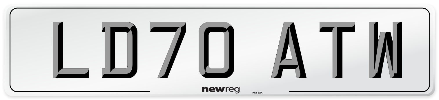 LD70 ATW Front Number Plate