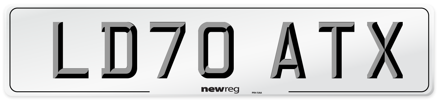 LD70 ATX Front Number Plate