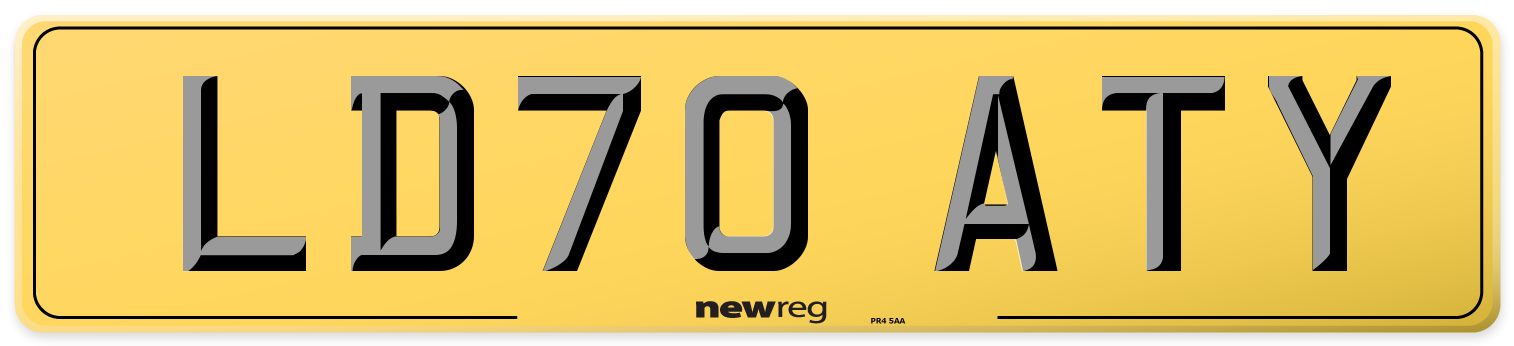 LD70 ATY Rear Number Plate