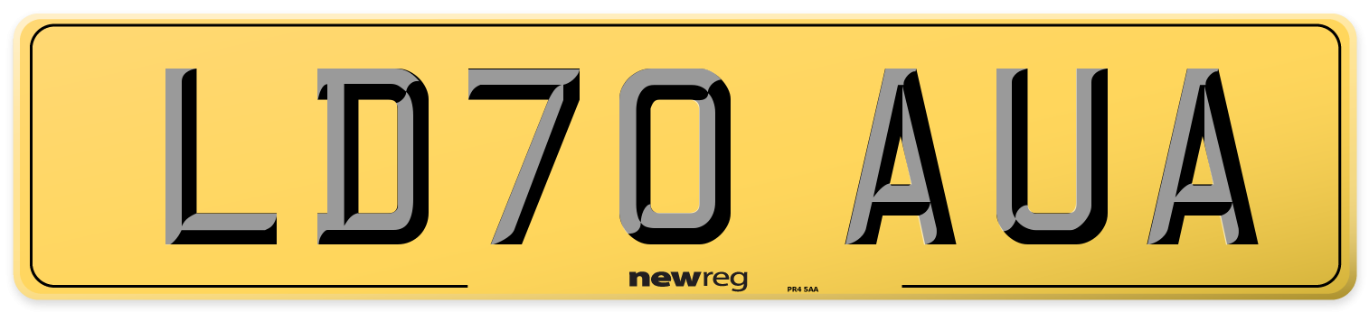 LD70 AUA Rear Number Plate
