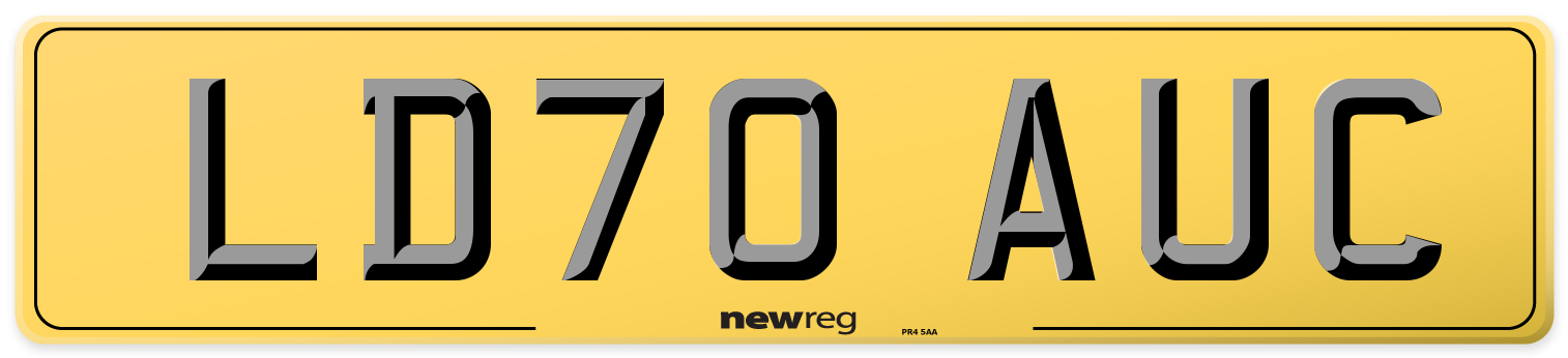 LD70 AUC Rear Number Plate
