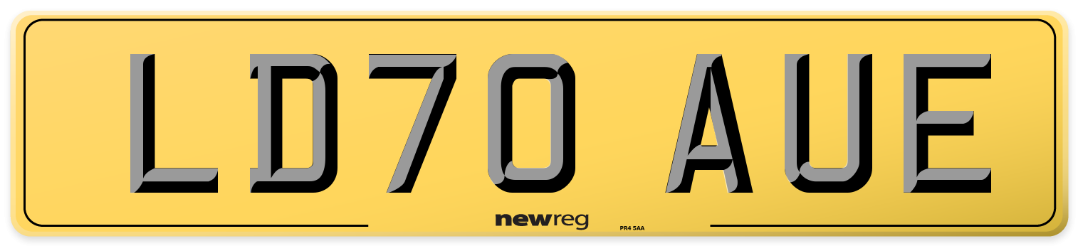 LD70 AUE Rear Number Plate
