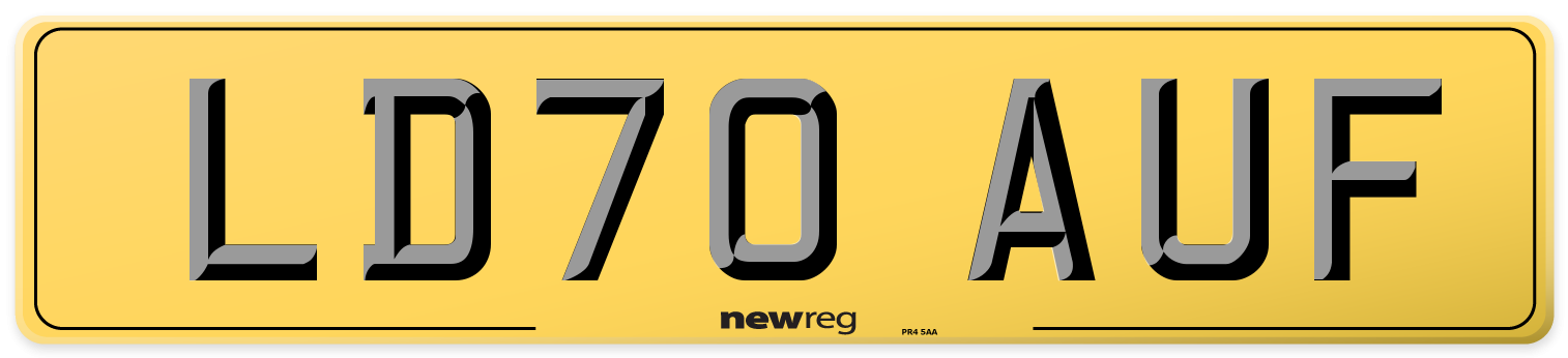 LD70 AUF Rear Number Plate