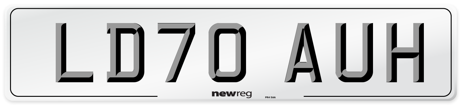 LD70 AUH Front Number Plate
