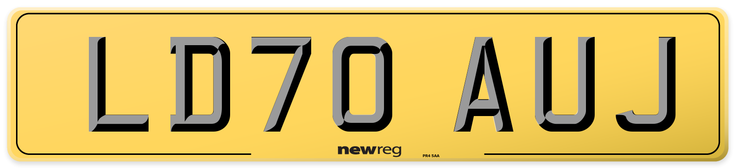 LD70 AUJ Rear Number Plate