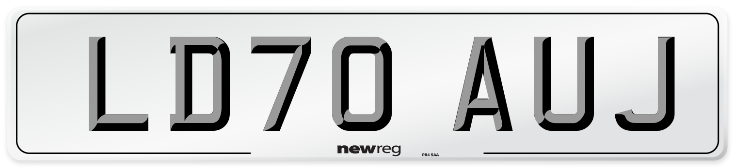 LD70 AUJ Front Number Plate
