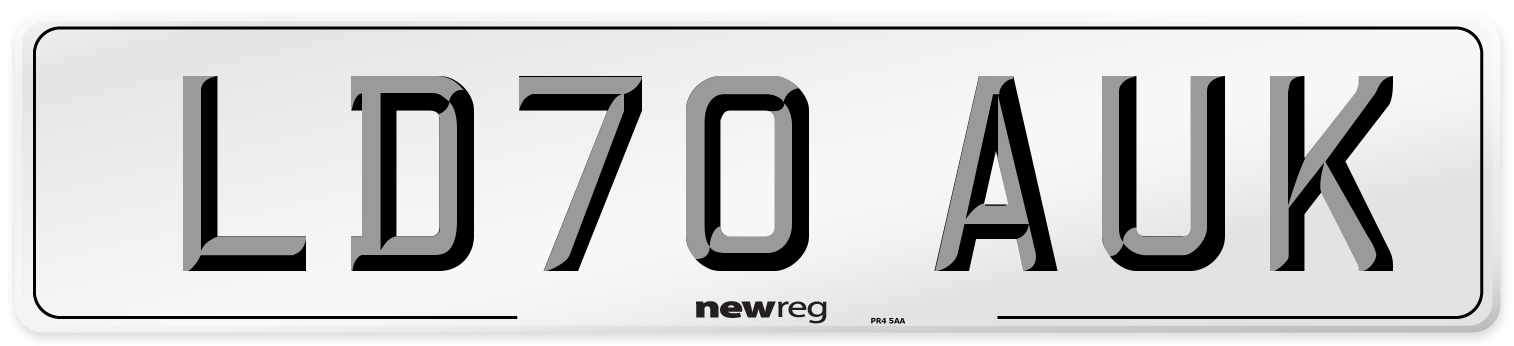 LD70 AUK Front Number Plate