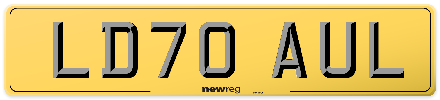 LD70 AUL Rear Number Plate