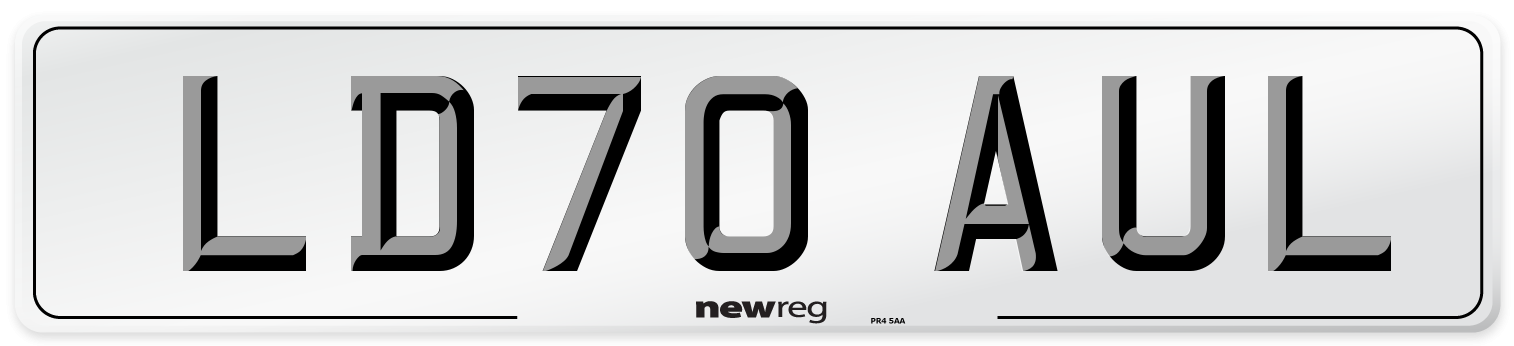 LD70 AUL Front Number Plate