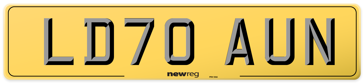 LD70 AUN Rear Number Plate