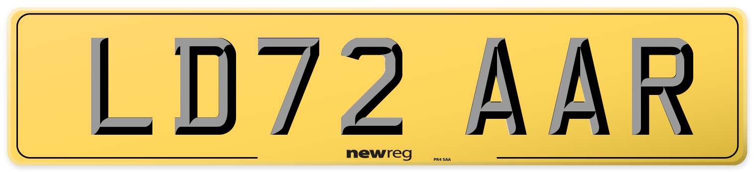 LD72 AAR Rear Number Plate