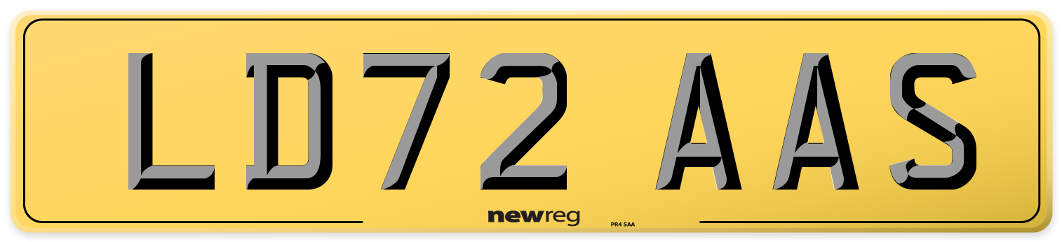 LD72 AAS Rear Number Plate