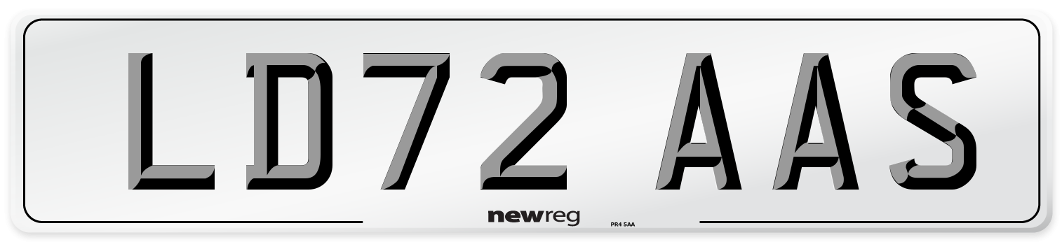 LD72 AAS Front Number Plate