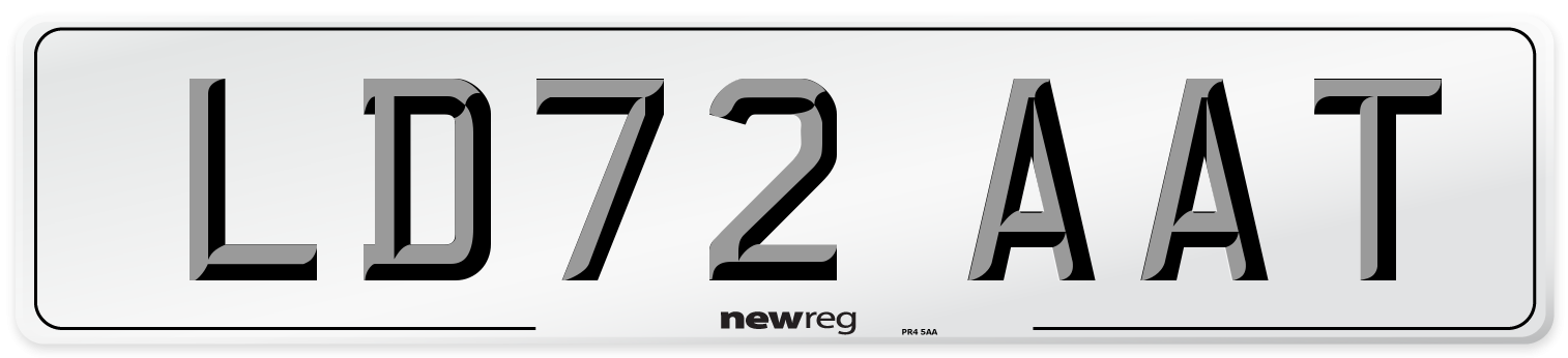LD72 AAT Front Number Plate