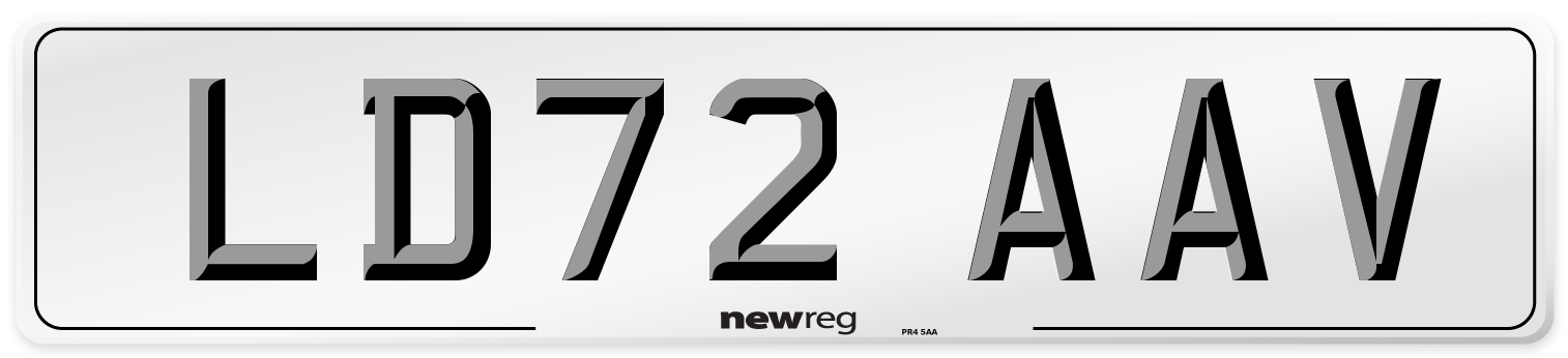 LD72 AAV Front Number Plate