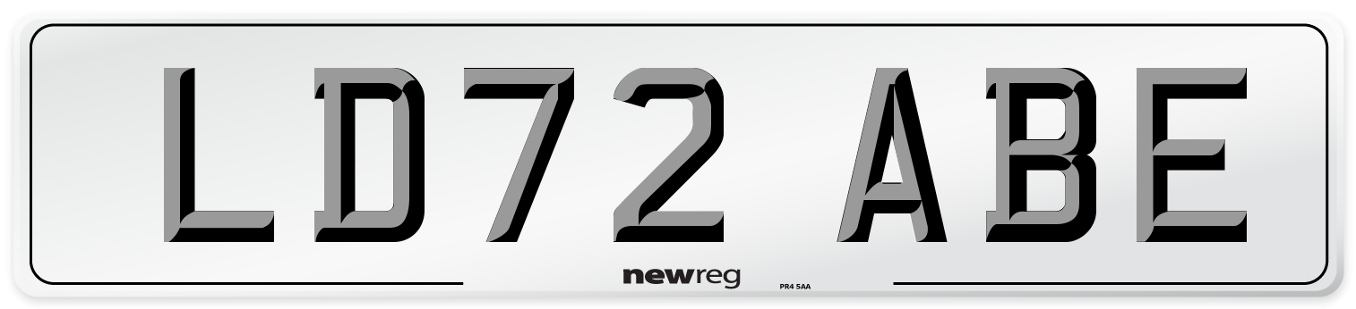 LD72 ABE Front Number Plate