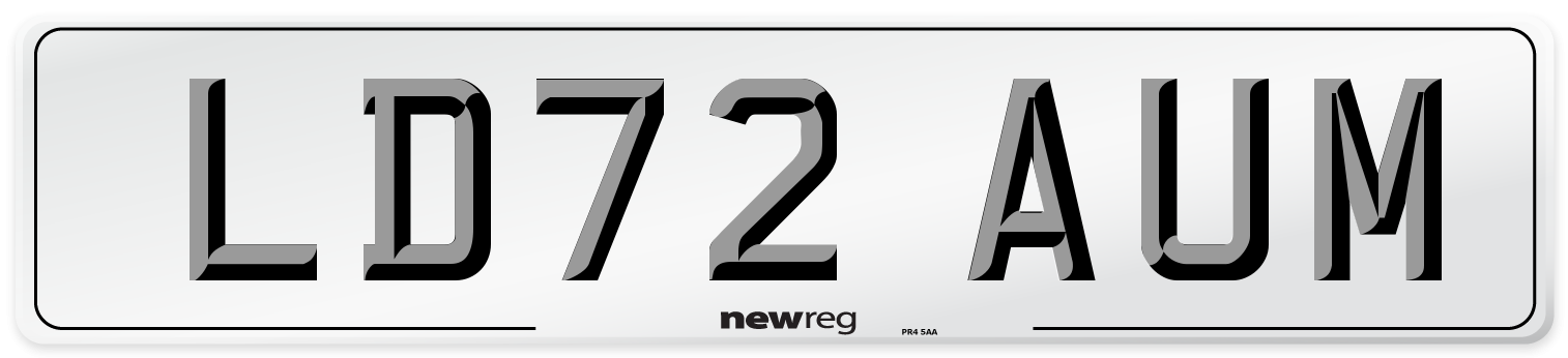 LD72 AUM Front Number Plate