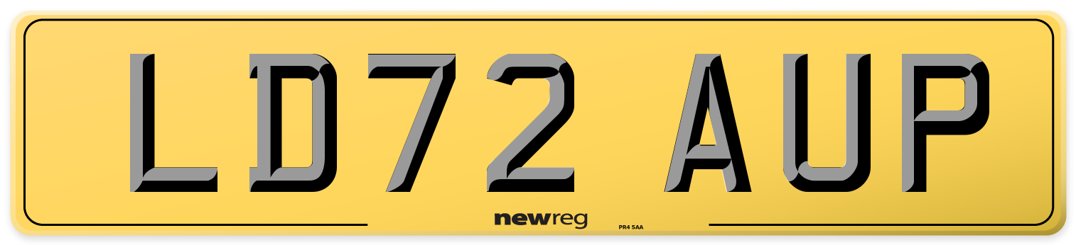 LD72 AUP Rear Number Plate