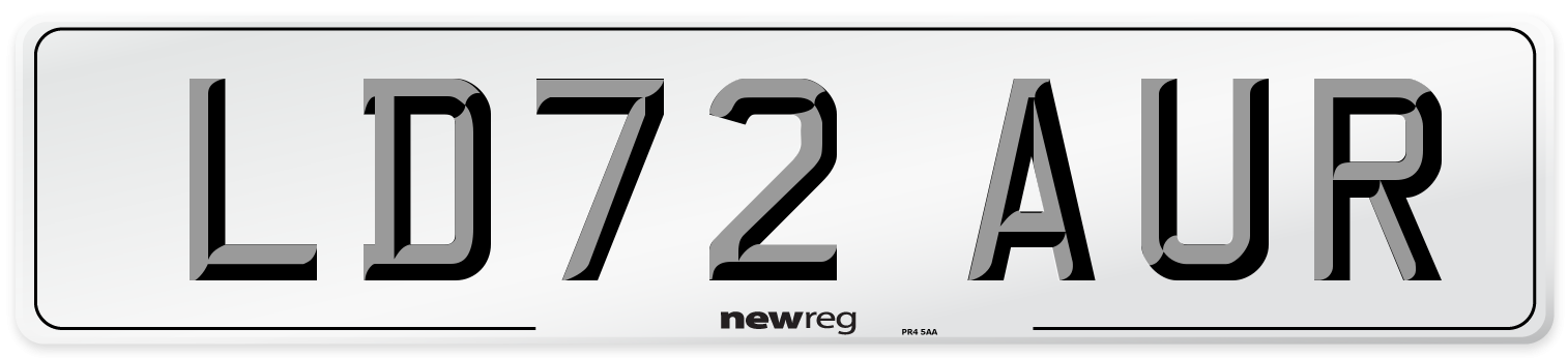 LD72 AUR Front Number Plate