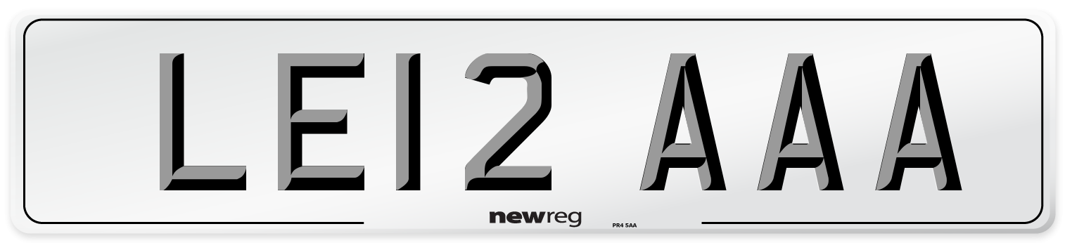 LE12 AAA Front Number Plate