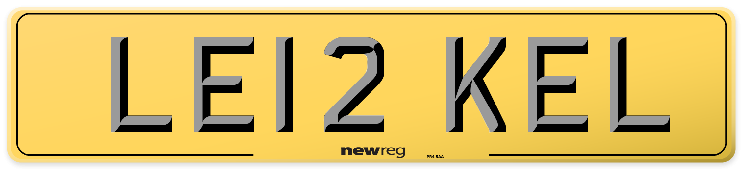 LE12 KEL Rear Number Plate