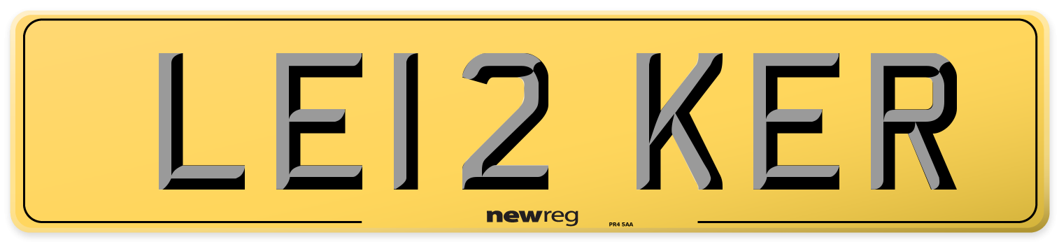 LE12 KER Rear Number Plate