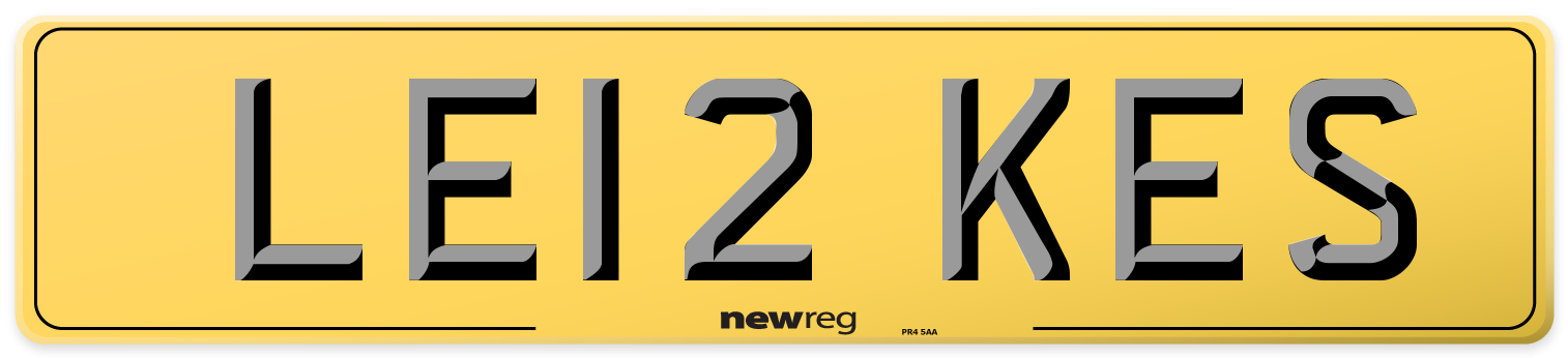 LE12 KES Rear Number Plate