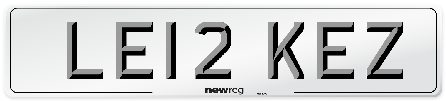 LE12 KEZ Front Number Plate