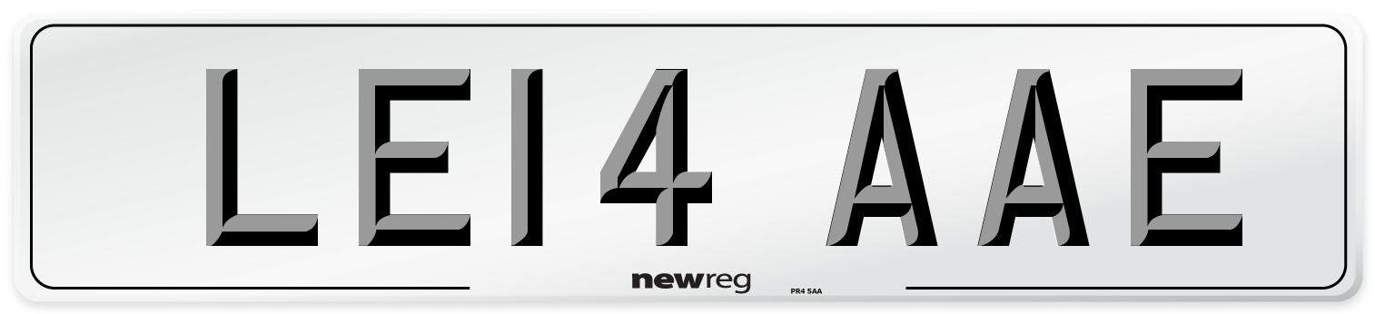LE14 AAE Front Number Plate