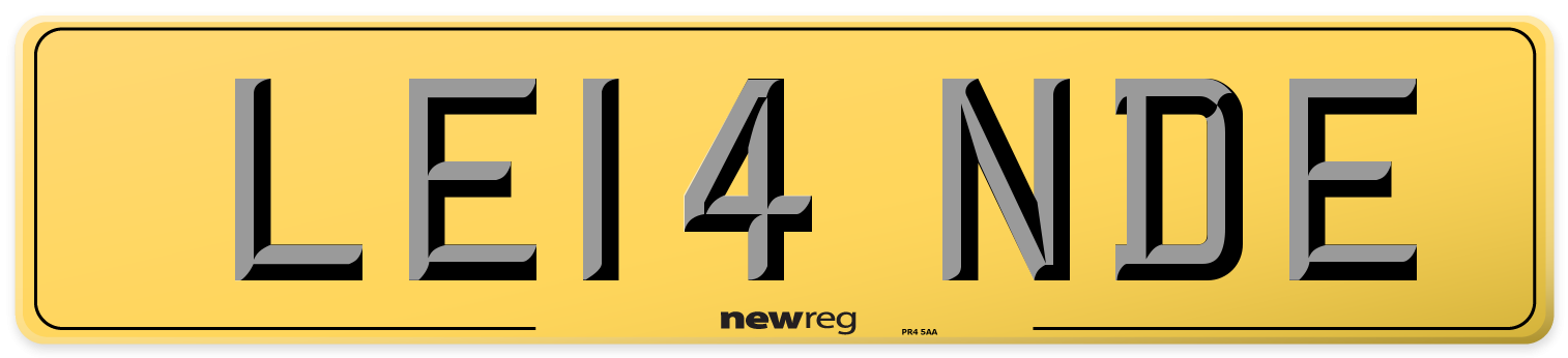 LE14 NDE Rear Number Plate