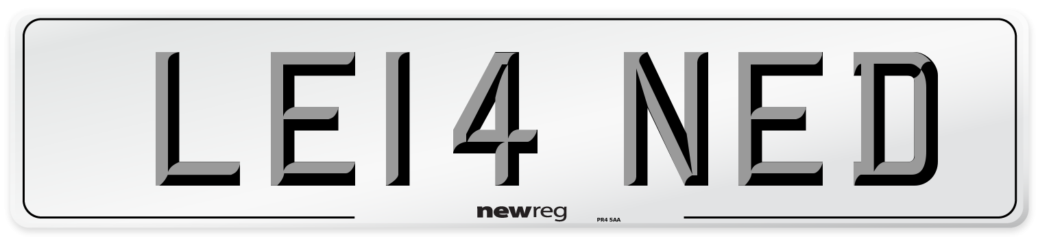 LE14 NED Front Number Plate