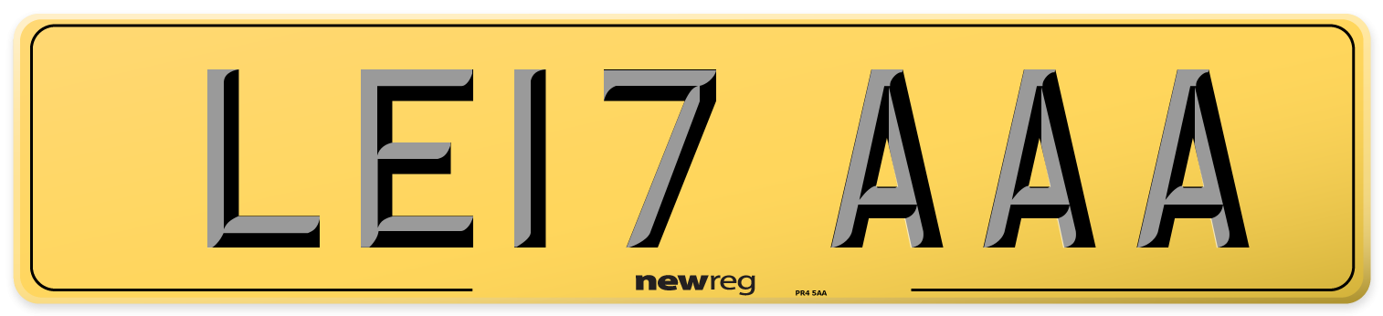 LE17 AAA Rear Number Plate