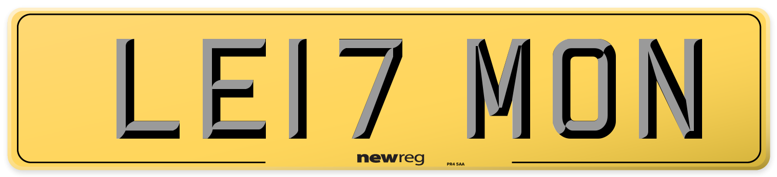 LE17 MON Rear Number Plate