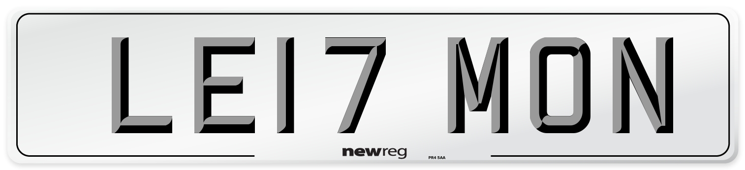 LE17 MON Front Number Plate