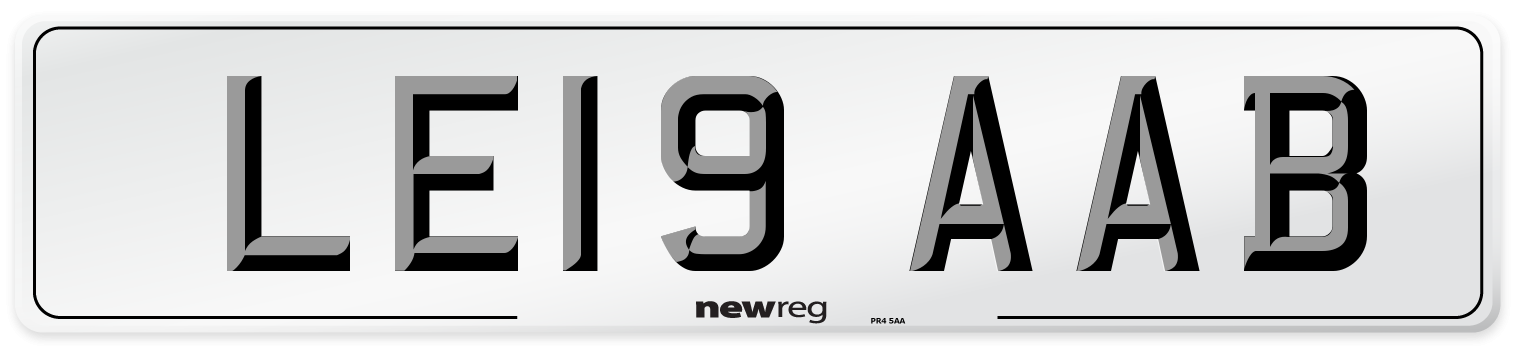 LE19 AAB Front Number Plate