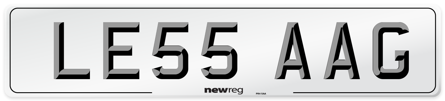 LE55 AAG Front Number Plate