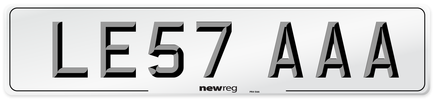 LE57 AAA Front Number Plate