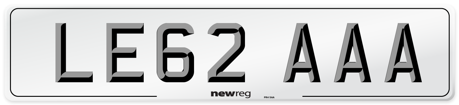 LE62 AAA Front Number Plate