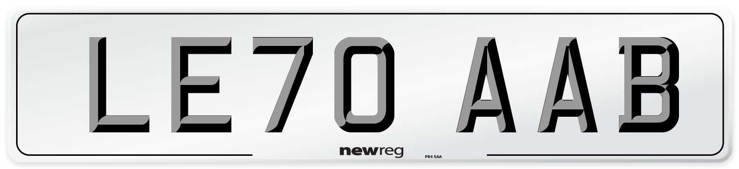 LE70 AAB Front Number Plate