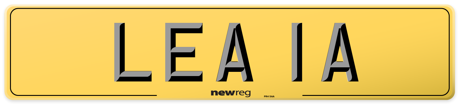 LEA 1A Rear Number Plate