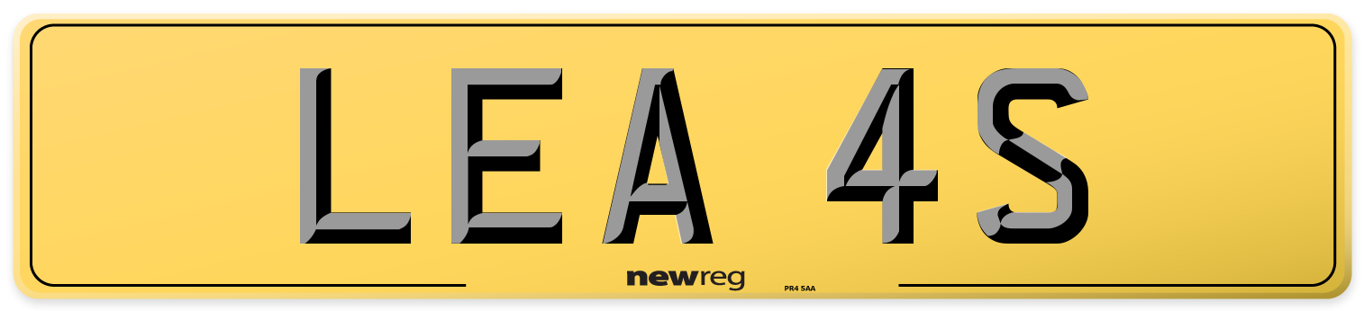 LEA 4S Rear Number Plate