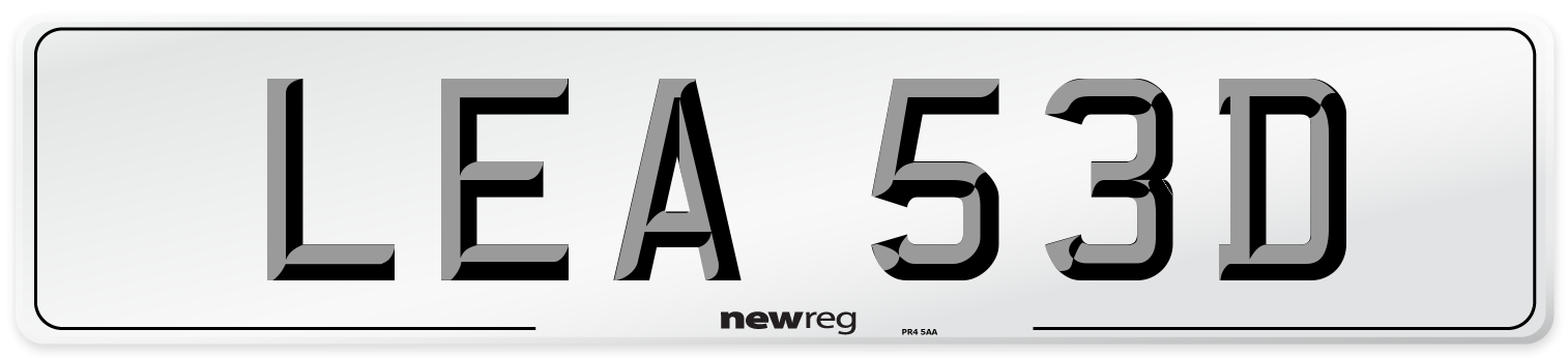 LEA 53D Front Number Plate