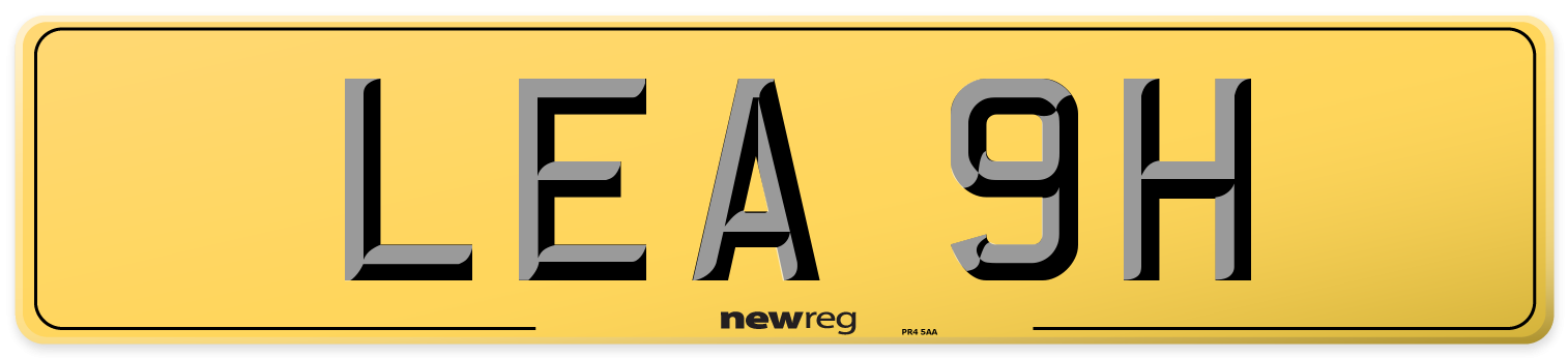 LEA 9H Rear Number Plate