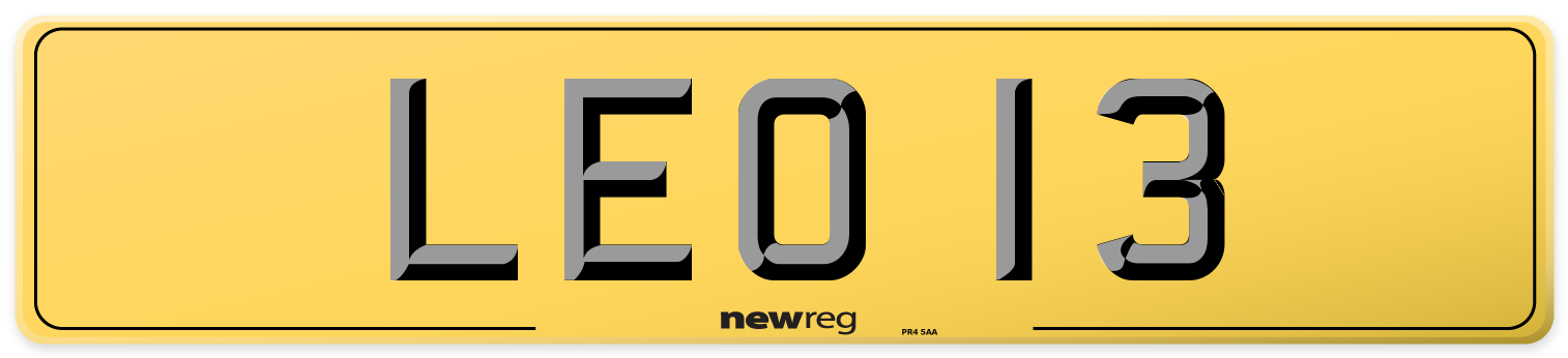 LEO 13 Rear Number Plate