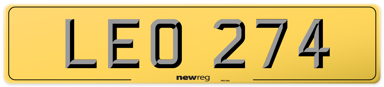 LEO 274 Rear Number Plate