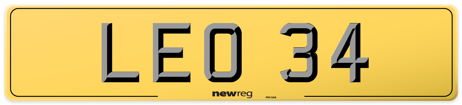 LEO 34 Rear Number Plate