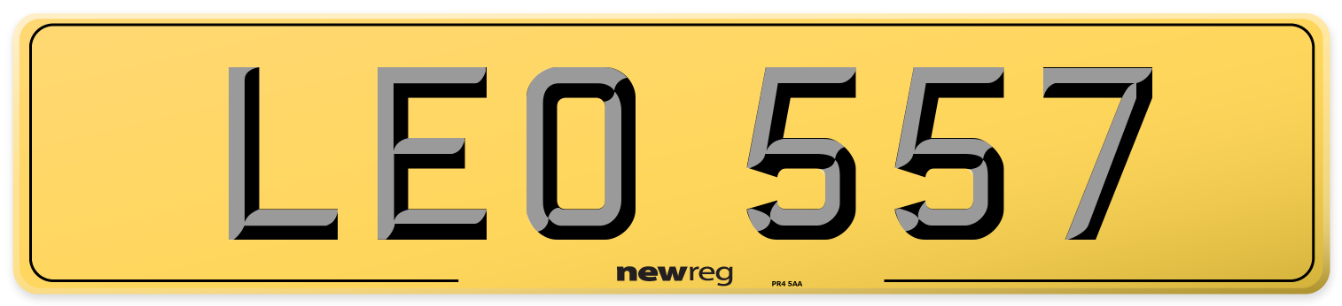 LEO 557 Rear Number Plate