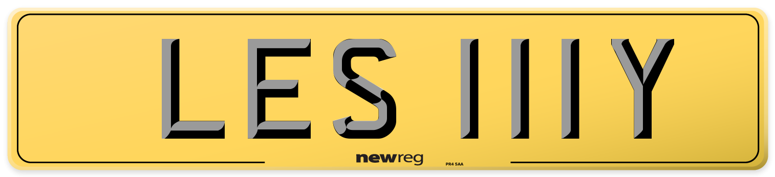 LES 111Y Rear Number Plate