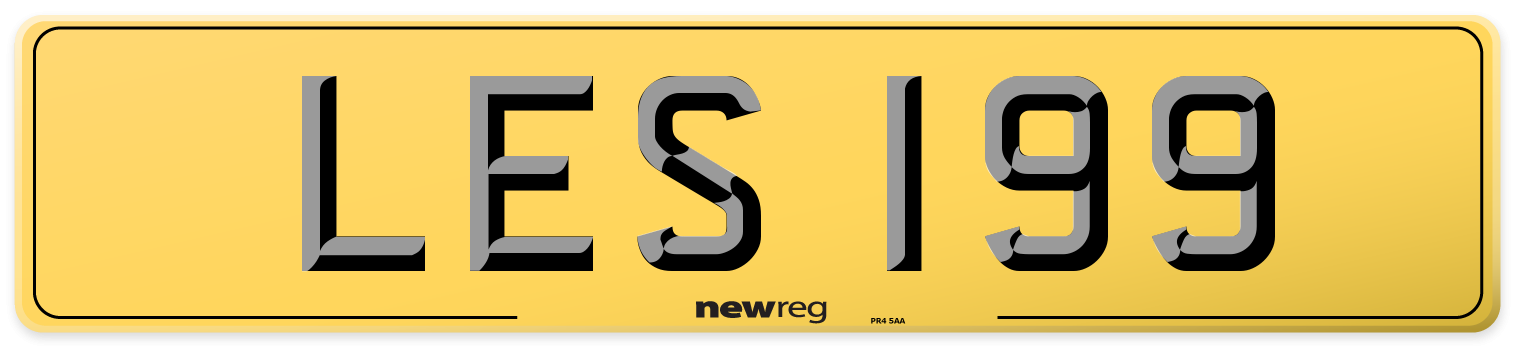 LES 199 Rear Number Plate